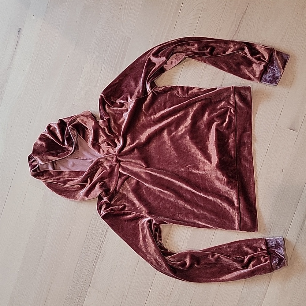 Velvet crop hoodie